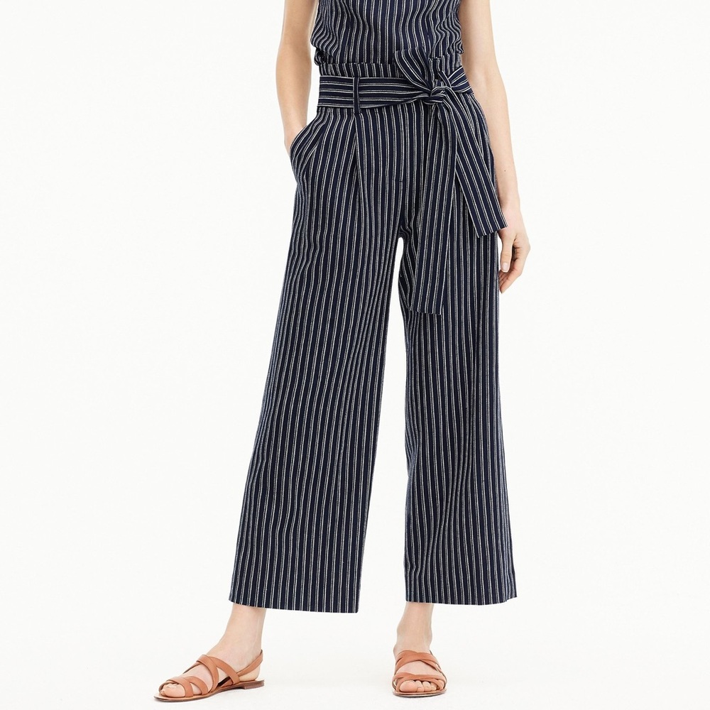 NWT J.Crew Point Sur Paper Bag Striped Pants